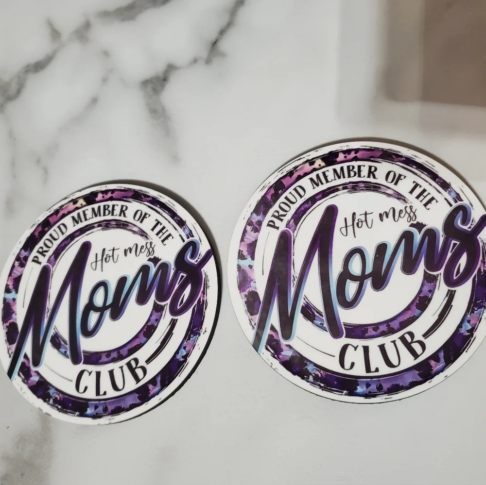 Hot Mess Mom's Club 2 Pack Coasters